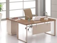 Aluminiowe nogi Drewniany stół komputerowy / współczesny styl białej melaminy